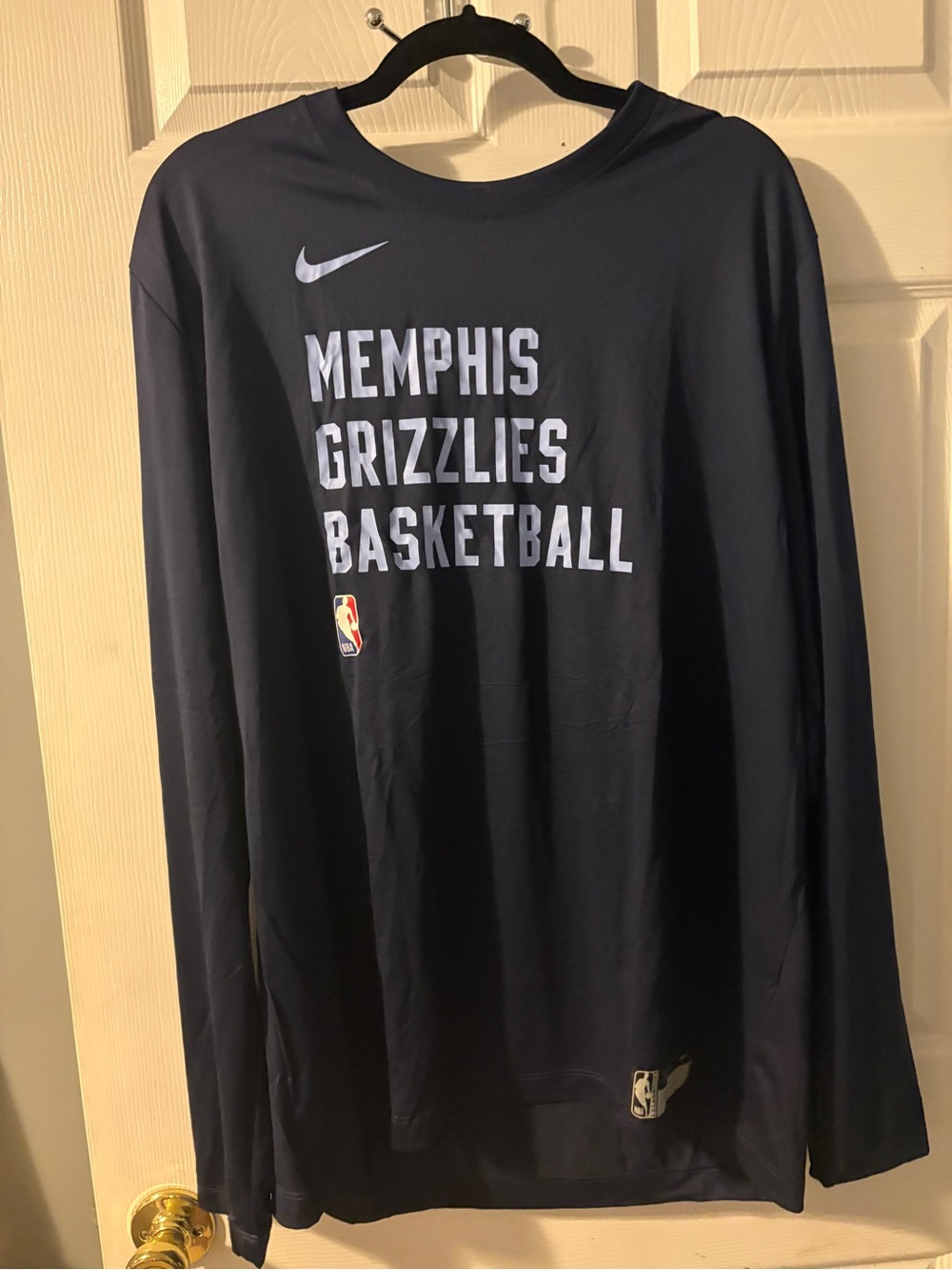 Nike Navy Memphis Grizzlies Basketball Long Sleeve Shirt